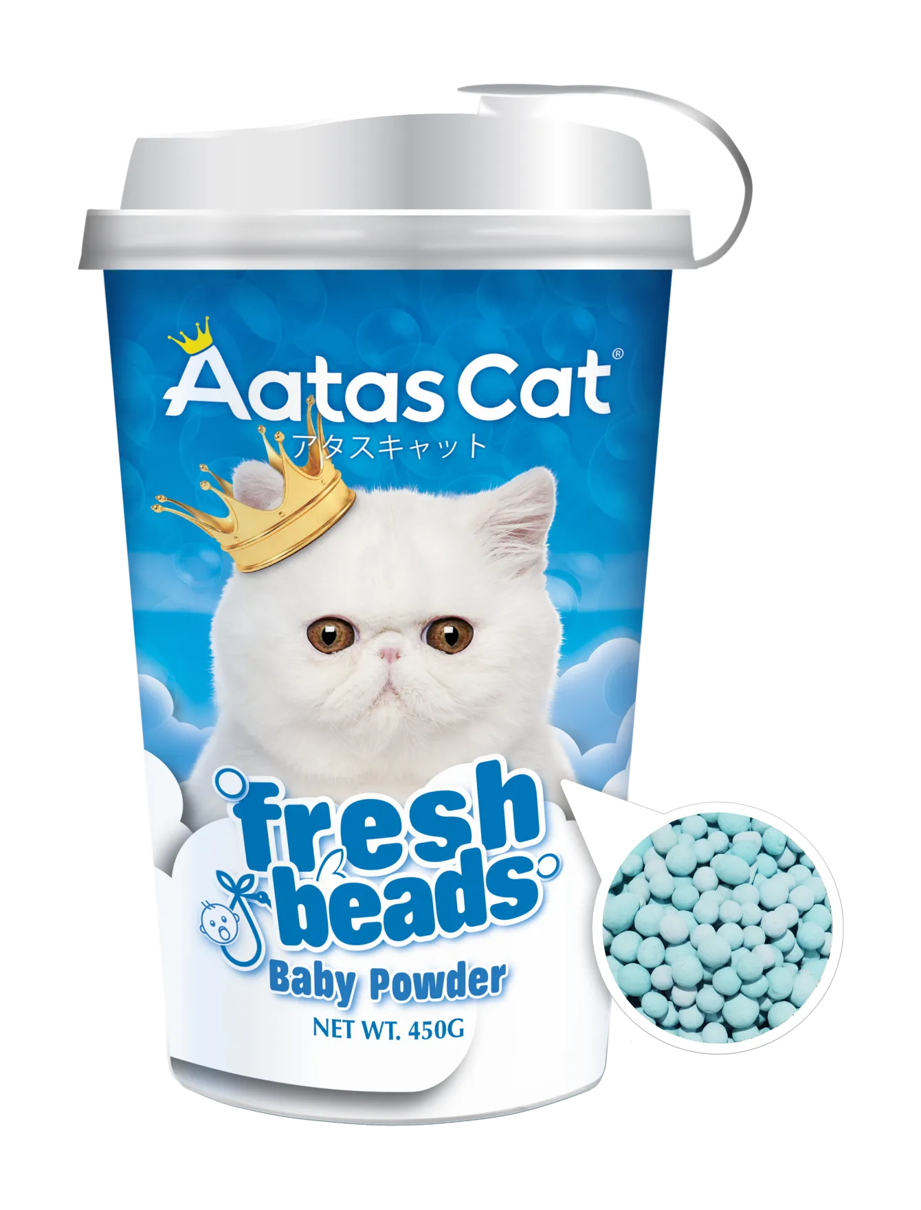 20% OFF: Aatas Cat Litter Deodorising Fresh Beads (Baby Powder) 450g