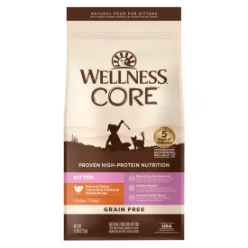 '20% OFF/FREE CANNED FOOD w 5lb': Wellness CORE Kitten Deboned Turkey, Turkey Meal & Deboned Chicken Grain-Free Dry Cat Food