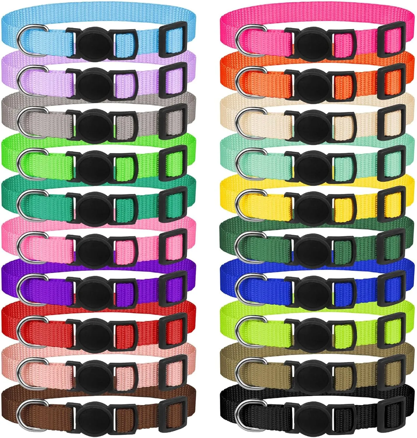 20 Pack Puppy Collars,Puppy Collars for Small Puppies Litter Safety Buckle Soft Nylon Whelping Collars Newborn Puppy Collars for Litter Puppies Collars(S)