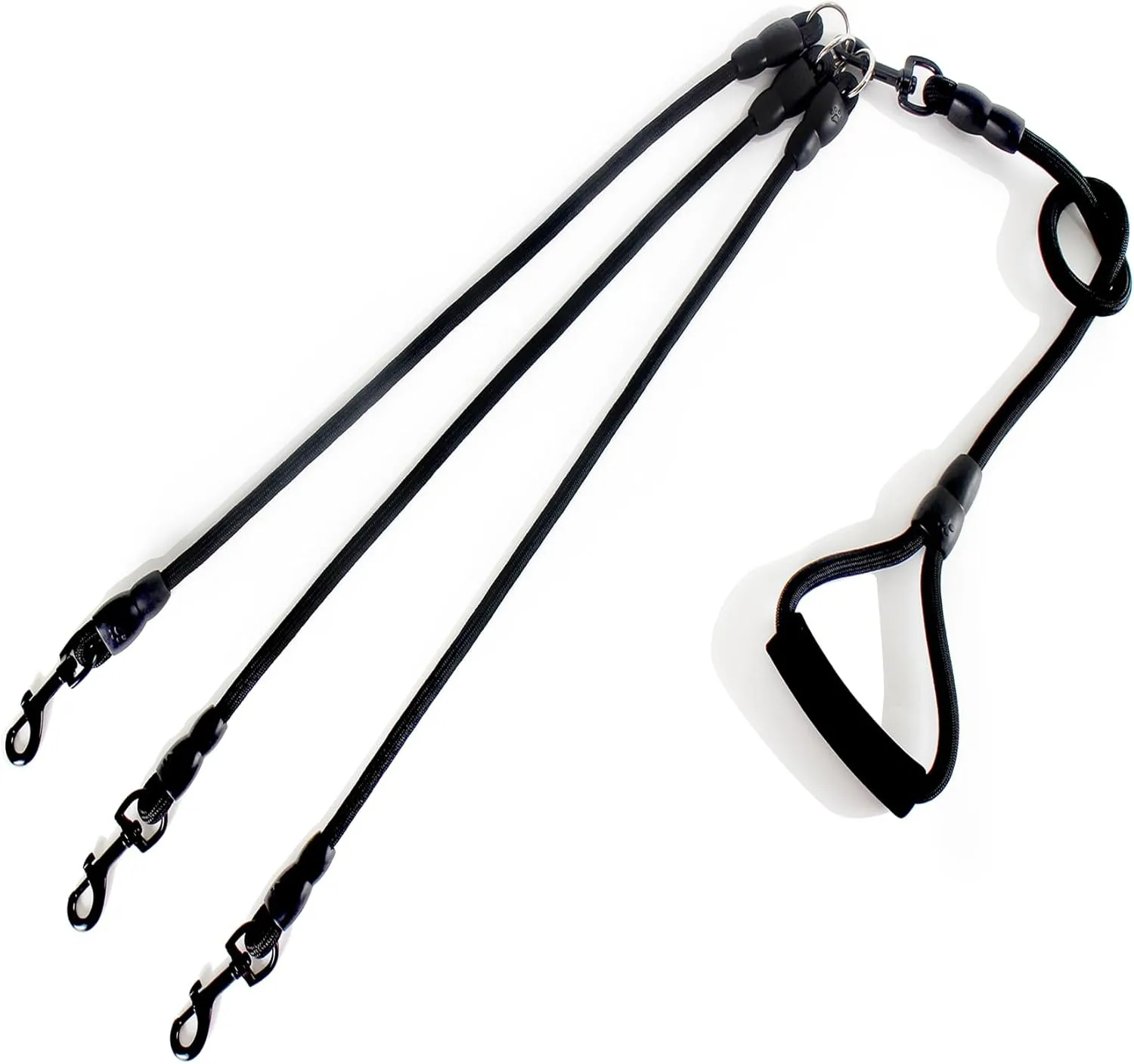 3 in 1 Durable Nylon Dog Leash with Padded Handle, 360 Swivel No Tangle Climbing Rope Removable Pet Traction Rope, Lead for Medium Large Dogs Black