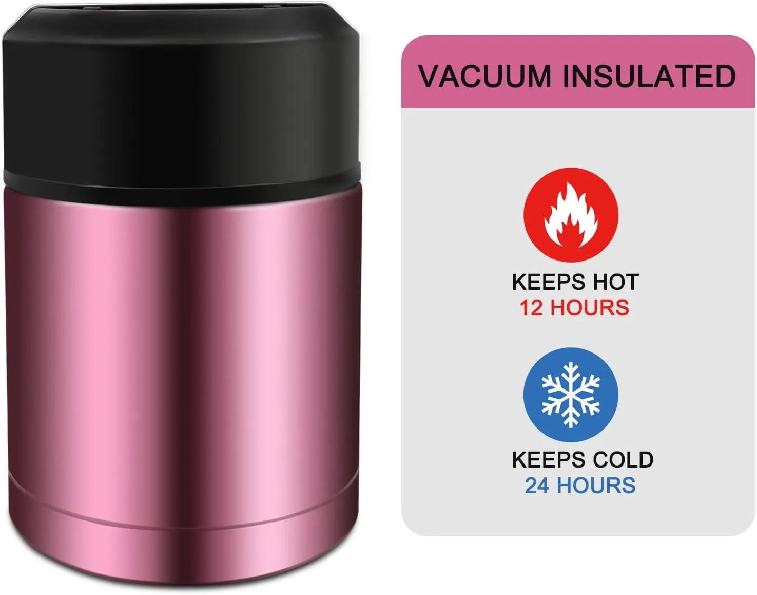 35oz Soup Thermos, Stainless Steel Thermos for Hot Food, Wide Mouth Food Thermos Jar, Insulated Lunch Container Leak Proof Vacuum Thermal Flask(rosered)