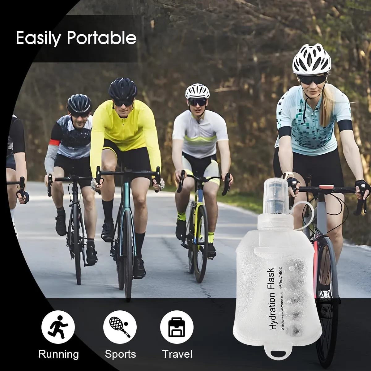 500ml Soft Flask, TPU Collapsible Soft Water Bottle for Hydration Pack, Running Vest, Folding Water Bottle for Hiking Cycling Climbing-1Pcs, White