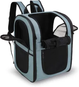 APOLLO WALKER Pet Carrier Backpack for Small Cats and Dogs, Puppies, Two-Sided Entry, Safety Features and Cushion Back Support for Travel, Hiking, Outdoor Use (Blue)