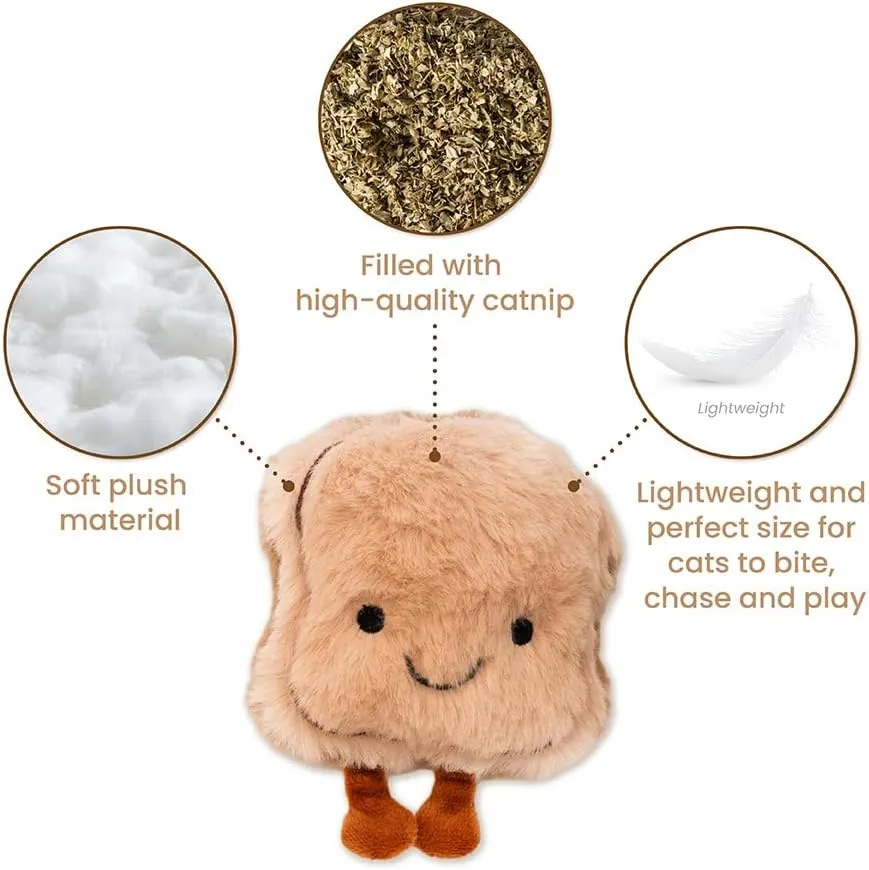 BLUE BAY Plush Interactive Toy with Catnip for Cats and Kittens | Chew, Bite, Boredom Relief (Pineapple)