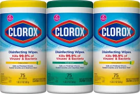 Clorox Disinfecting Wipes Value Pack,75 Count (Pack of 3) (Package May Vary)