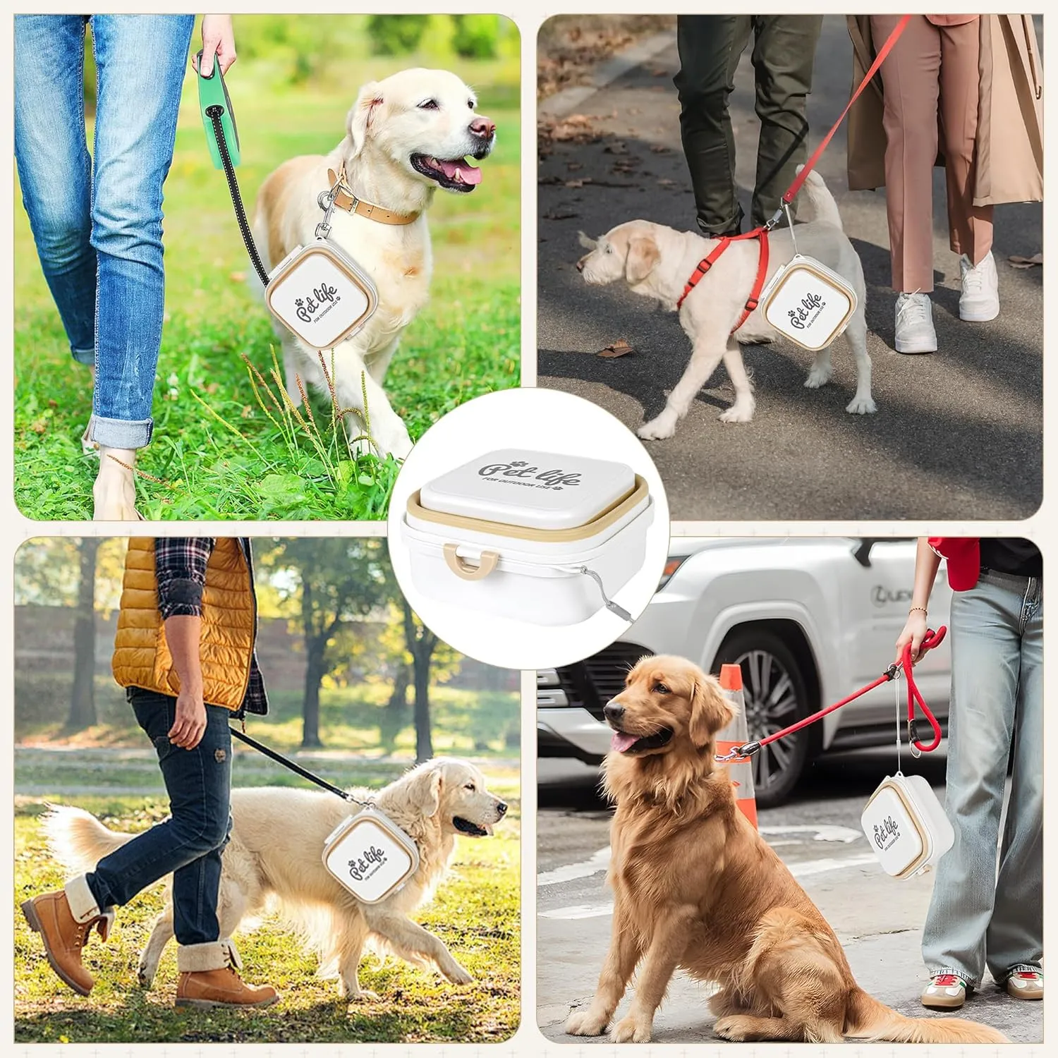Collapsible Dog and Cat Food Bowl,2-in-1 Pet Food and Water Feeder,Easy to carry with loop handleCollapsible Dog Bowls for Travel for Traveling Camping Walking