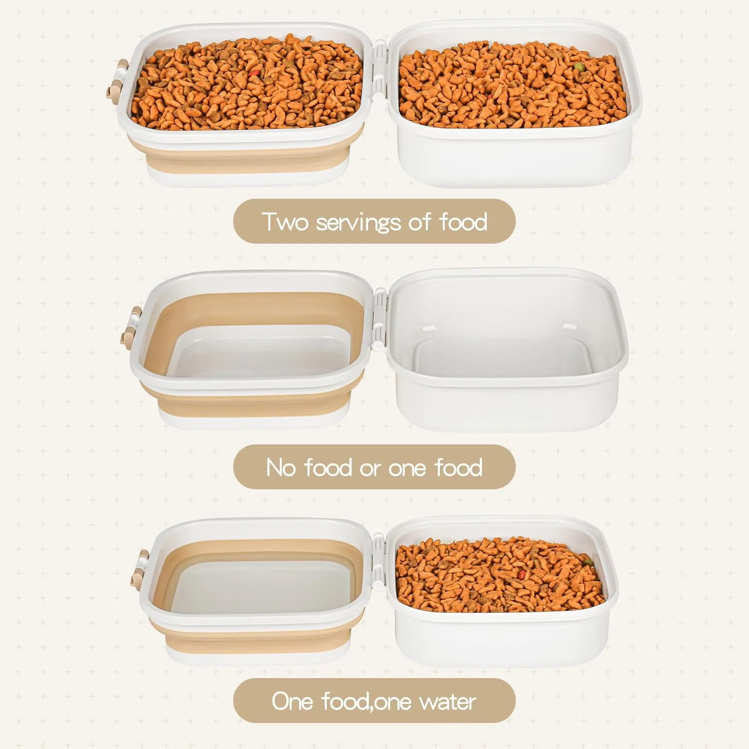 Collapsible Dog and Cat Food Bowl,2-in-1 Pet Food and Water Feeder,Easy to carry with loop handleCollapsible Dog Bowls for Travel for Traveling Camping Walking