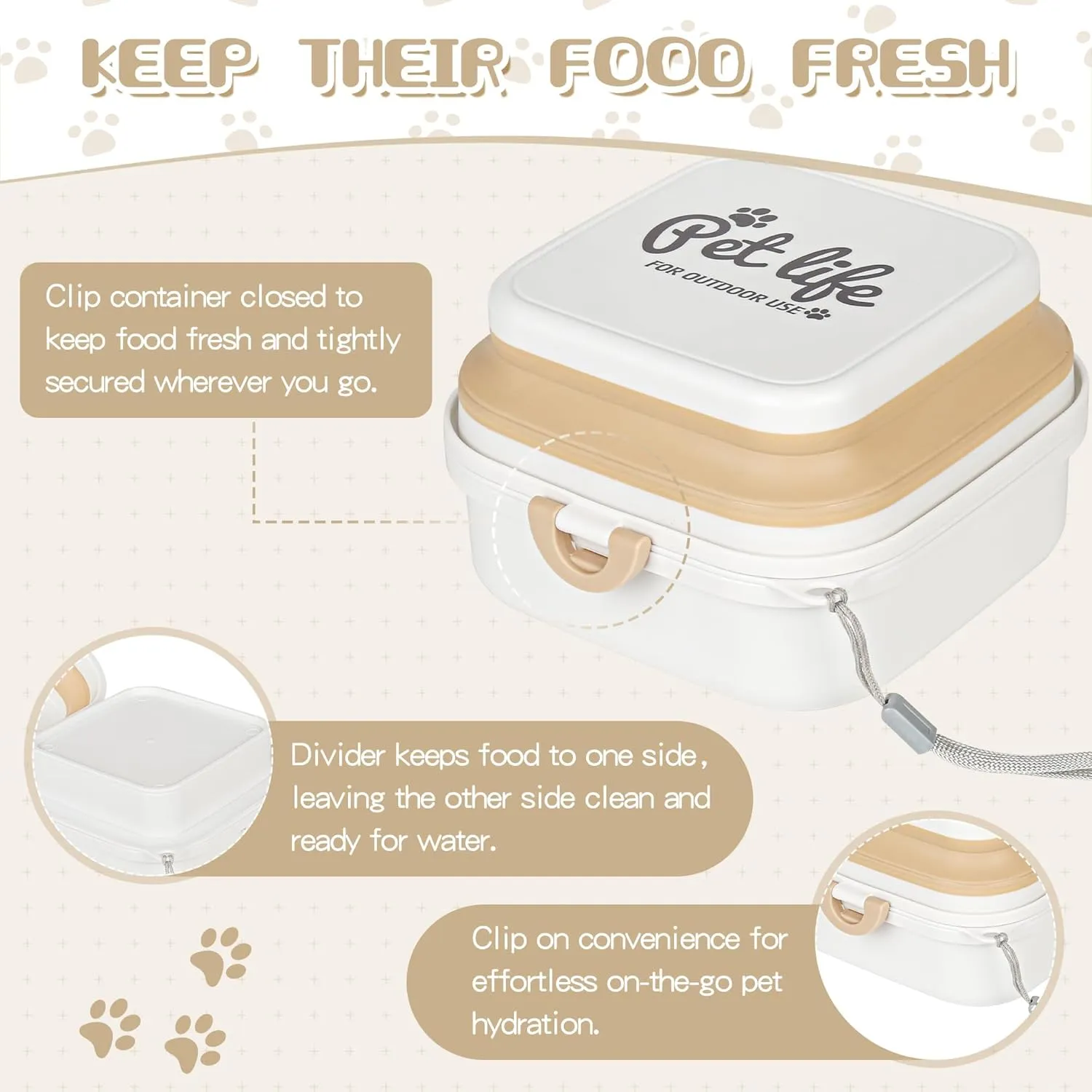 Collapsible Dog and Cat Food Bowl,2-in-1 Pet Food and Water Feeder,Easy to carry with loop handleCollapsible Dog Bowls for Travel for Traveling Camping Walking