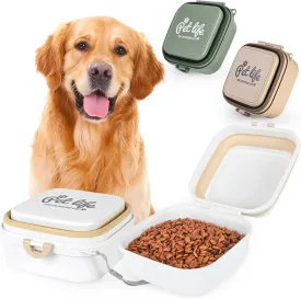 Collapsible Dog and Cat Food Bowl,2-in-1 Pet Food and Water Feeder,Easy to carry with loop handleCollapsible Dog Bowls for Travel for Traveling Camping Walking