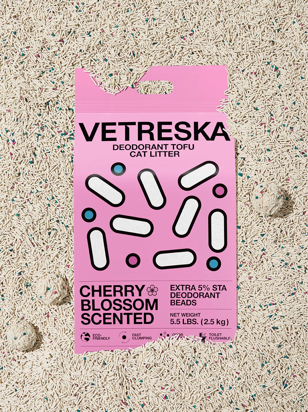Deodorant Tofu Cat Litter  (Cherry Blossom Scented)