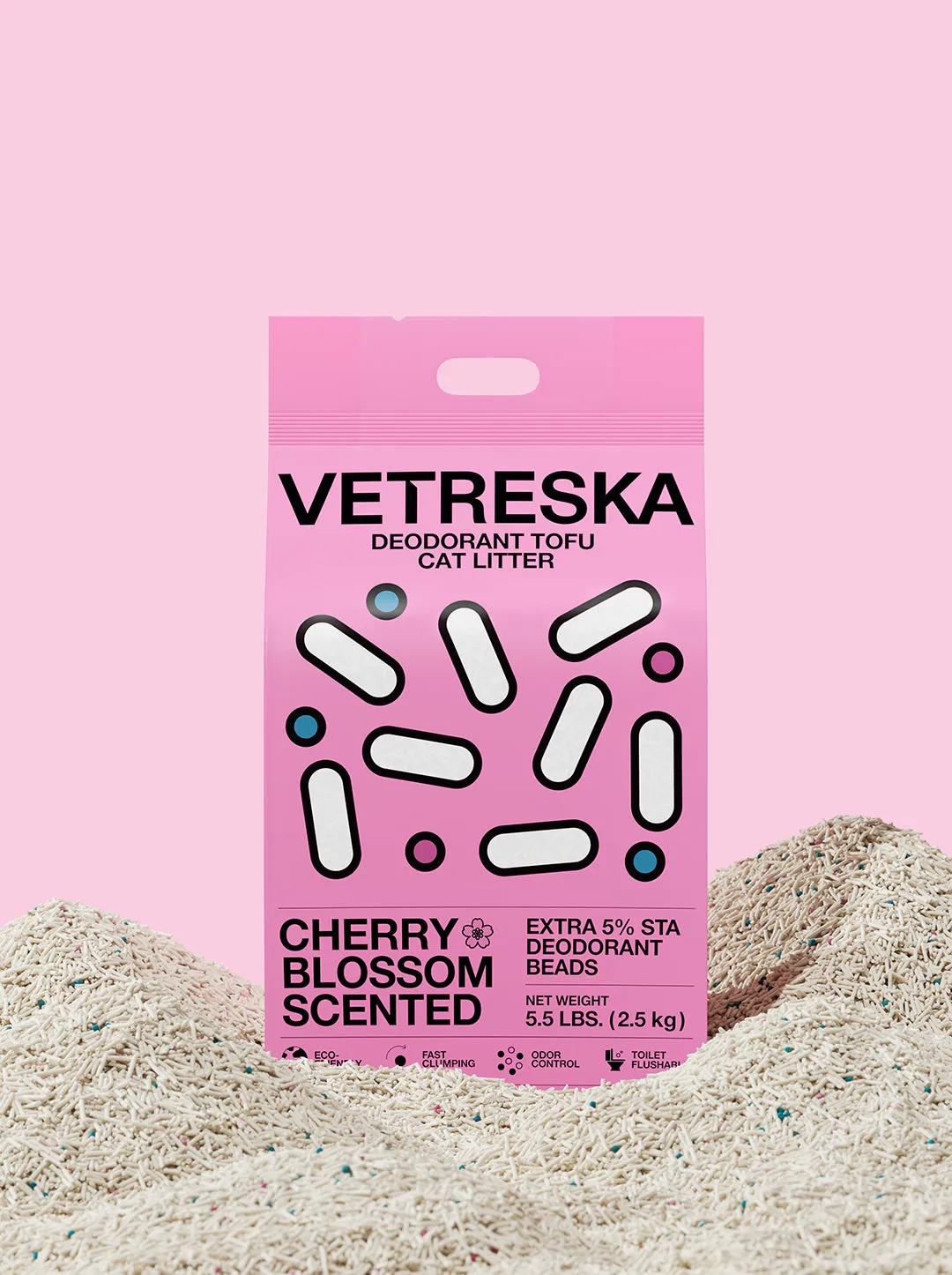 Deodorant Tofu Cat Litter  (Cherry Blossom Scented)