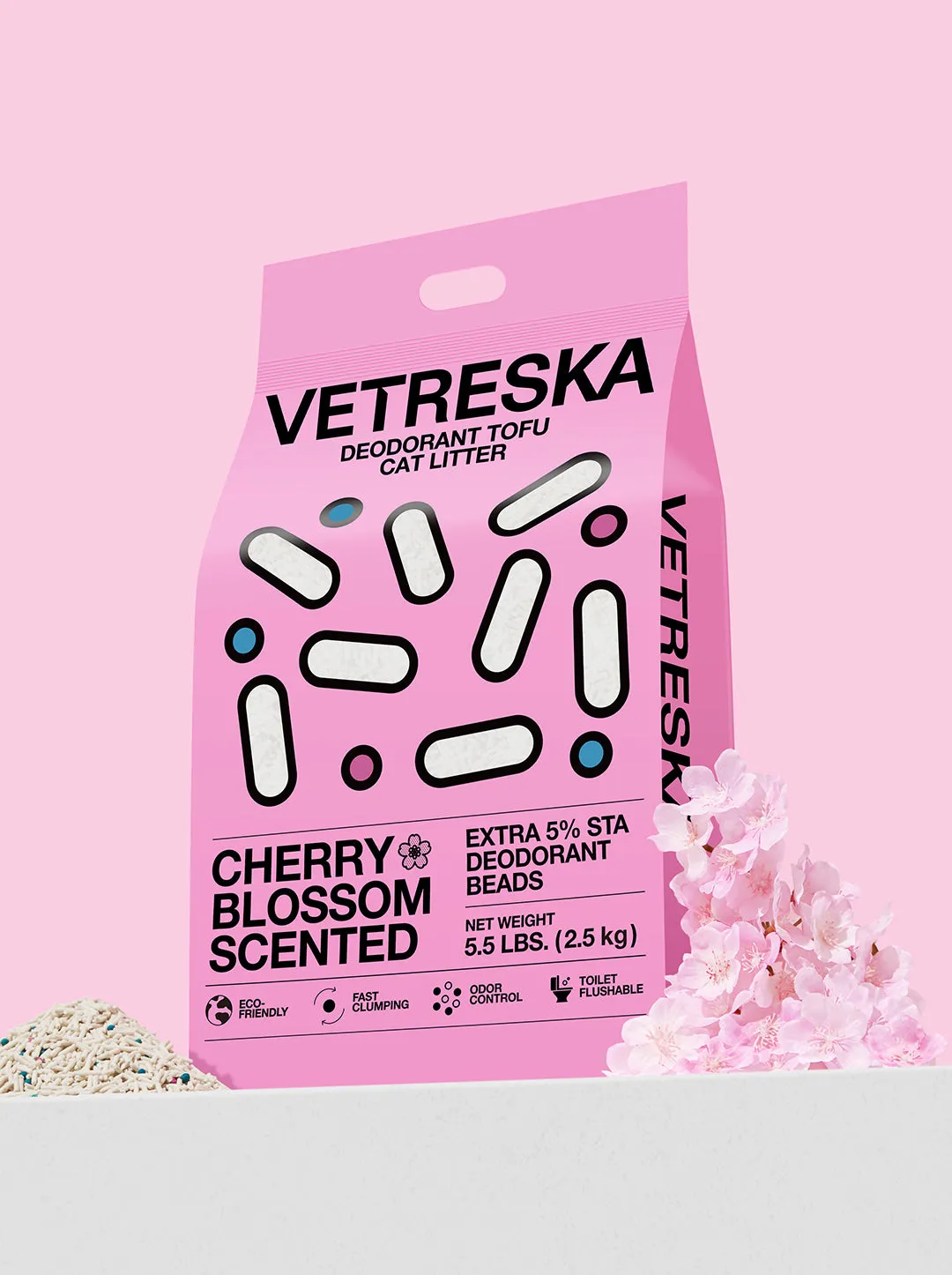 Deodorant Tofu Cat Litter  (Cherry Blossom Scented)