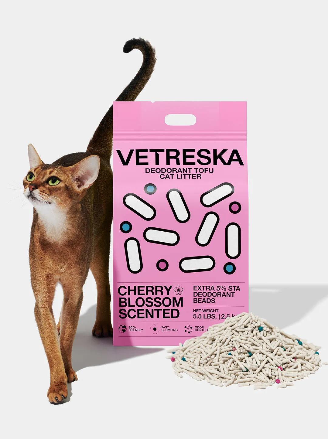 Deodorant Tofu Cat Litter  (Cherry Blossom Scented)