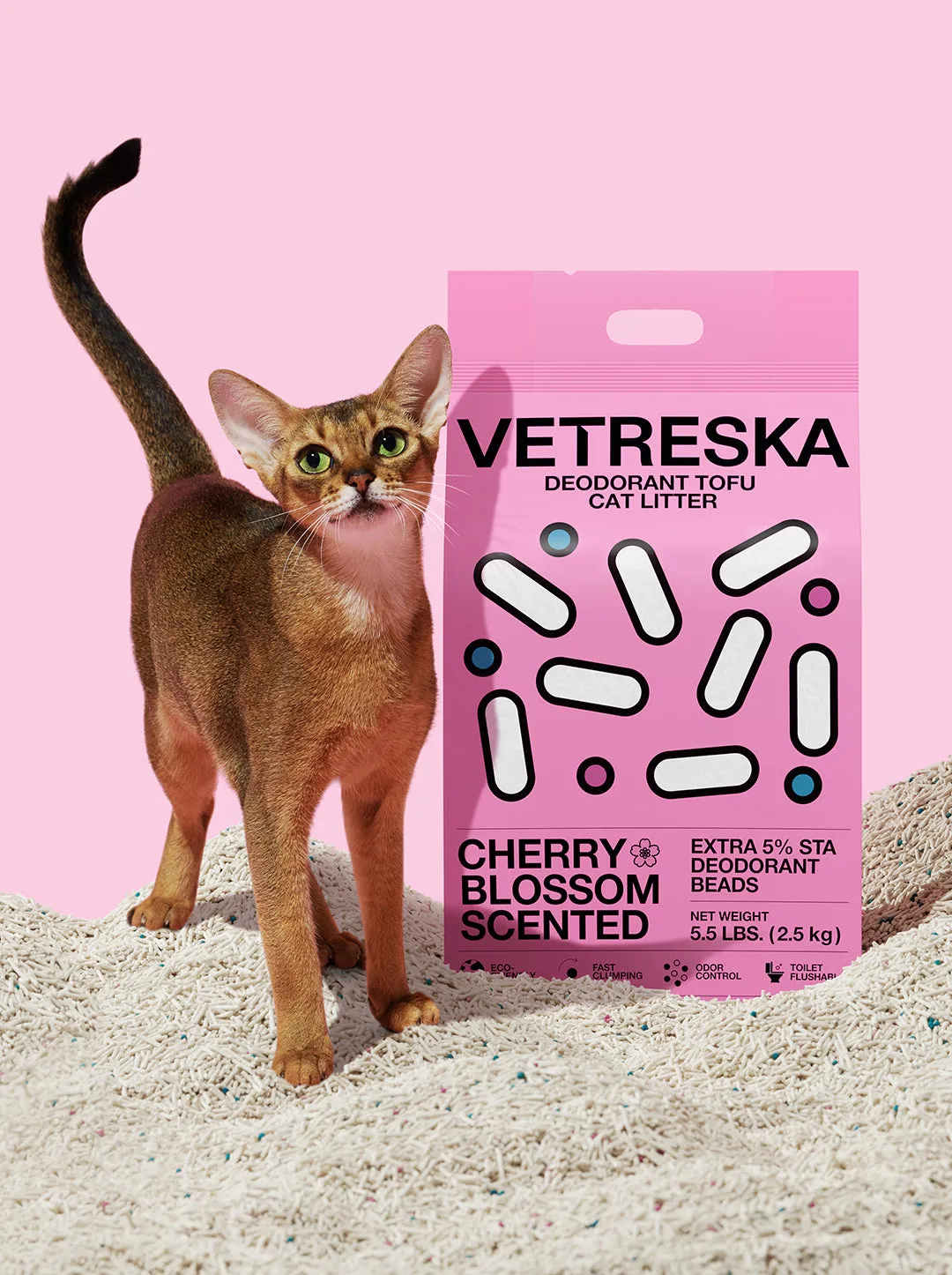Deodorant Tofu Cat Litter  (Cherry Blossom Scented)