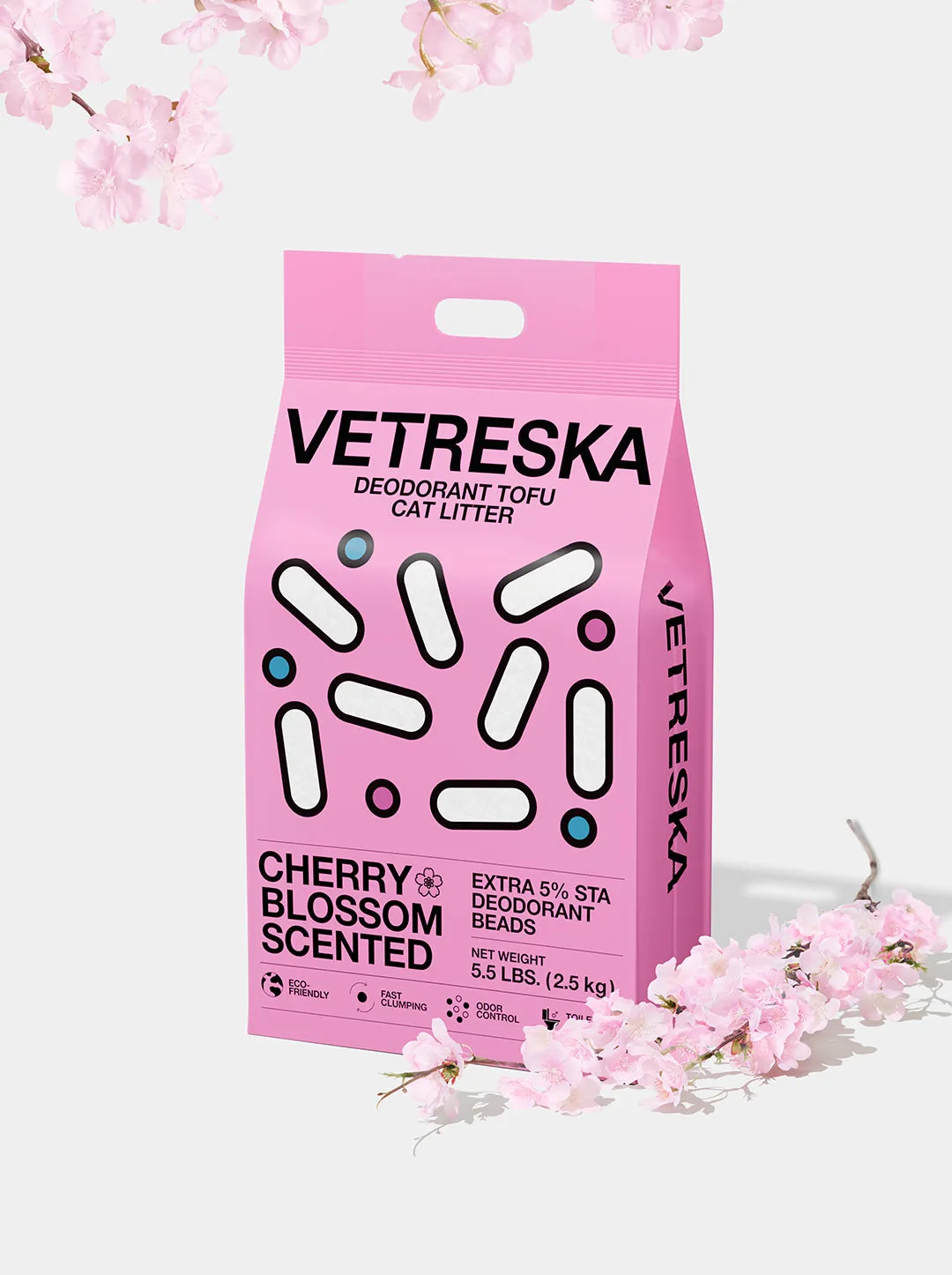 Deodorant Tofu Cat Litter  (Cherry Blossom Scented)