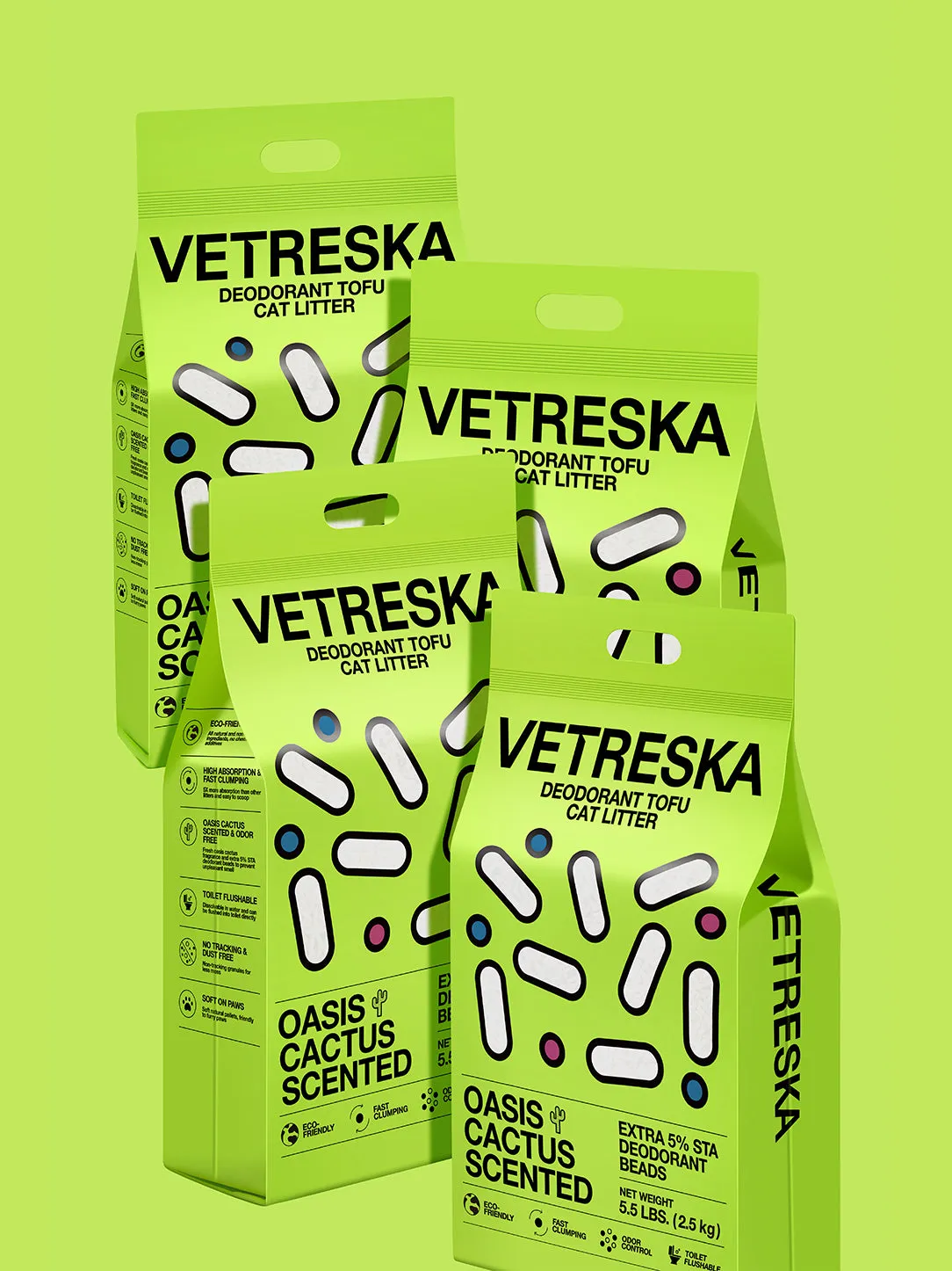 Deodorant Tofu Cat Litter (Oasis Cactus Scented)