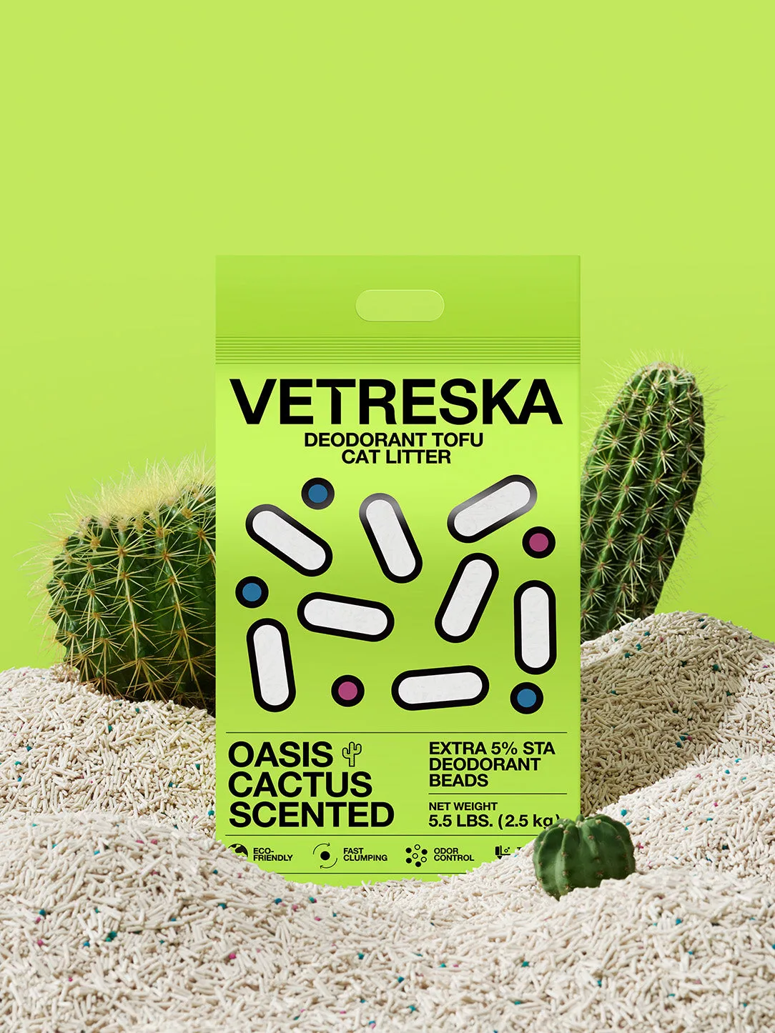 Deodorant Tofu Cat Litter (Oasis Cactus Scented)