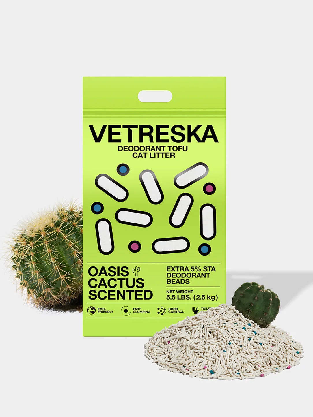 Deodorant Tofu Cat Litter (Oasis Cactus Scented)