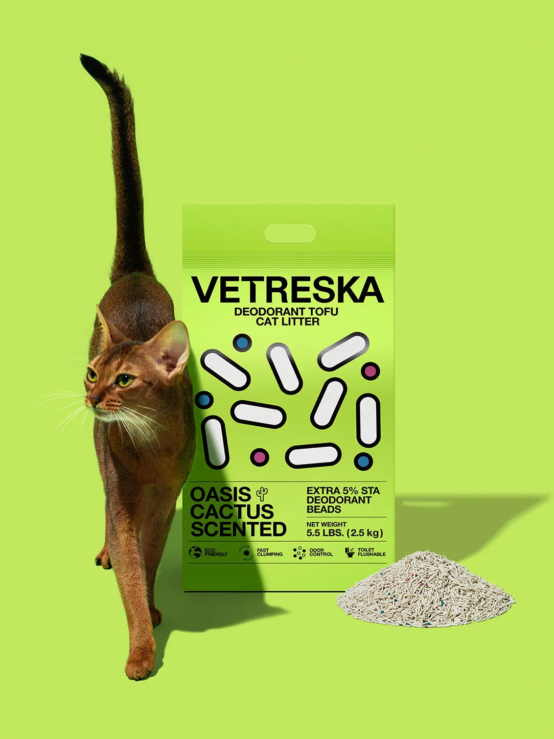 Deodorant Tofu Cat Litter (Oasis Cactus Scented)
