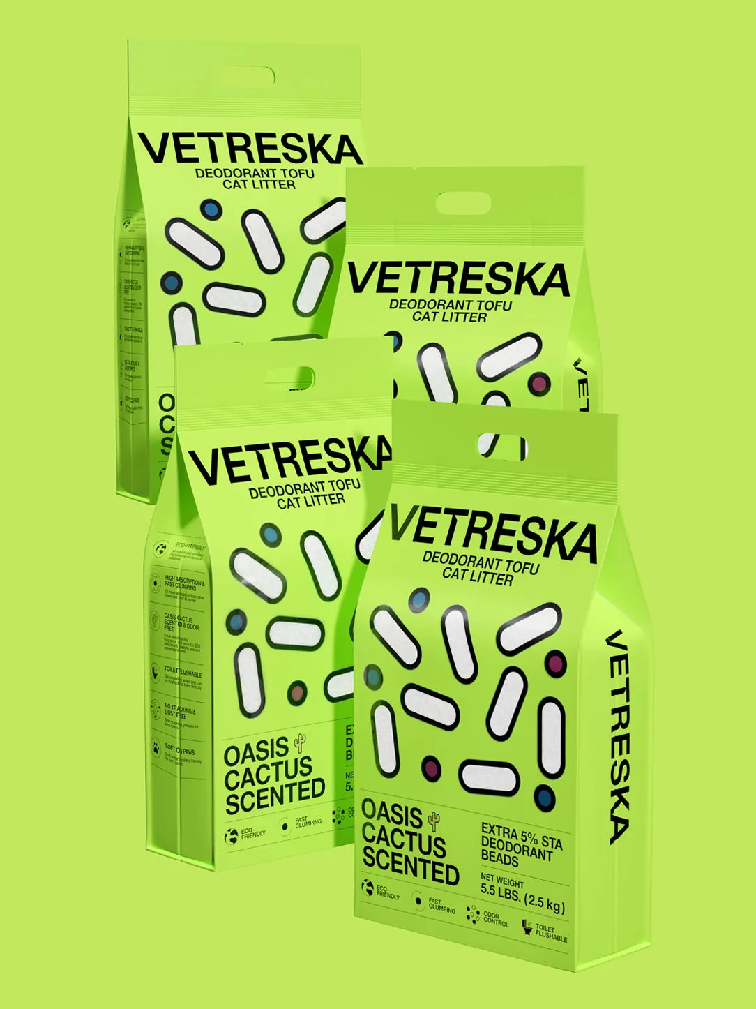 Deodorant Tofu Cat Litter (Oasis Cactus Scented)
