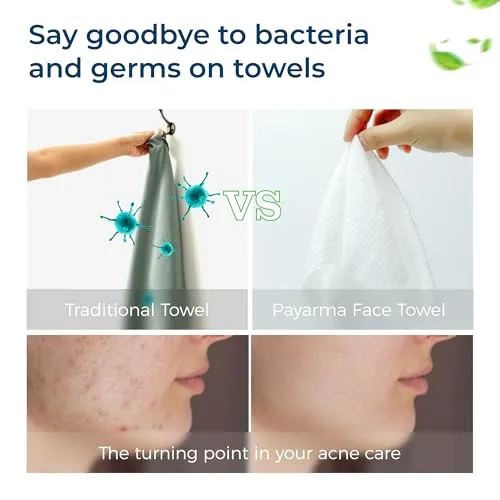 Disposable Face Towel Biodegradable Facial Towel for Clean Face Skin 50 Count 10"×12" Face Towelettes XL for Makeup Remover and Soft for Sensitive Skin