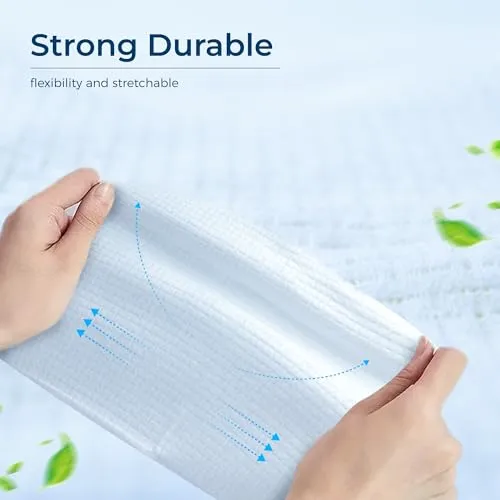 Disposable Face Towel Biodegradable Facial Towel for Clean Face Skin 50 Count 10"×12" Face Towelettes XL for Makeup Remover and Soft for Sensitive Skin