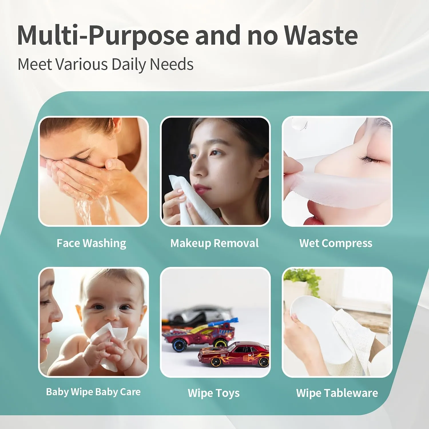 disposable Face Towels, 100% Cotton Face Towelettes Disposable, Makeup Remover Dry Face Wipe for Women Cleansing, Facial Wash Cloth for Sensitive Skin