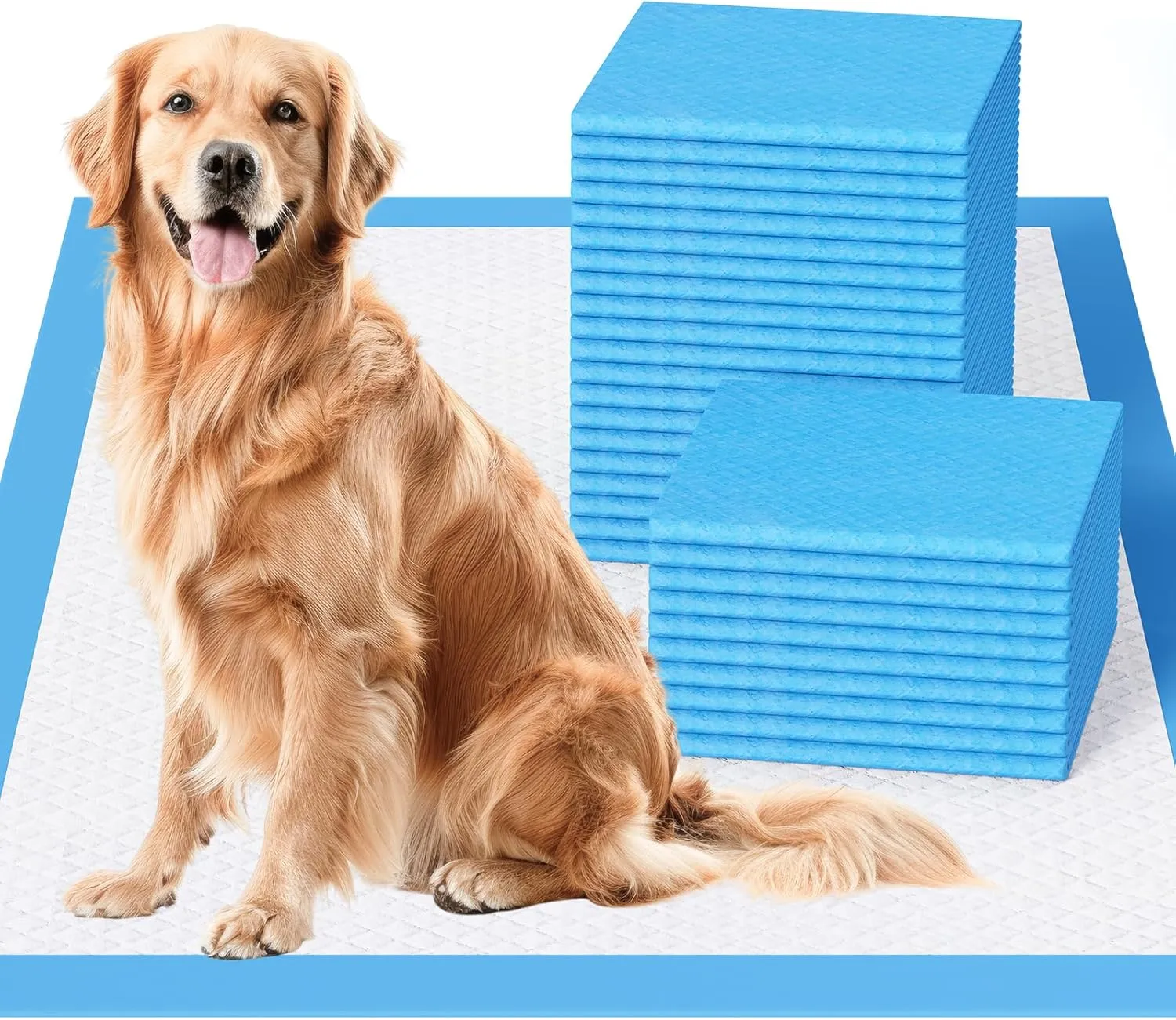 Dog Pee Pads Extra Large 28"x34", X-Large Puppy Training Pads with Adhesive Tabs, 6 Layers Thick, Super Absorbent, Leak-Proof, Quick-Dry, Potty Pads for Dogs and Puppies (50 Count)
