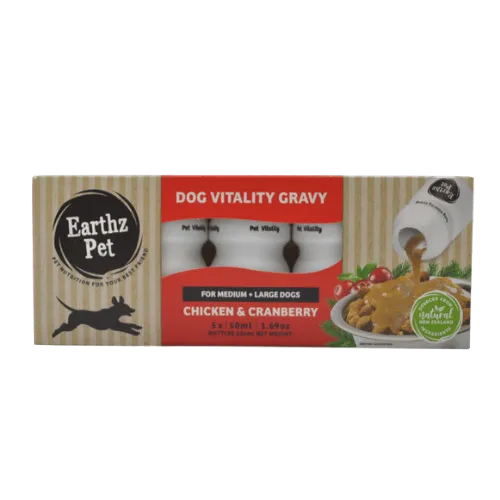 Earthz Pet Vitality Gravy for Medium and Large Dogs (5x30ml Bottles)