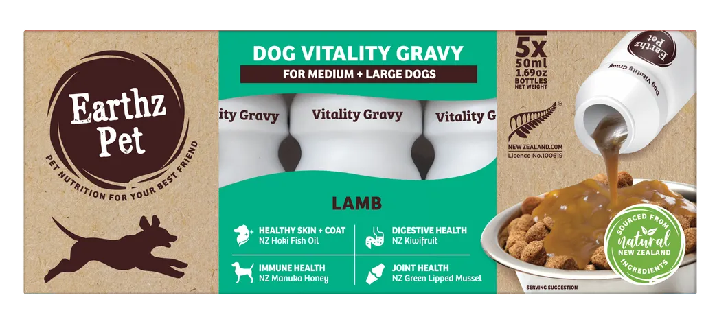Earthz Pet Vitality Gravy for Medium and Large Dogs (5x30ml Bottles)