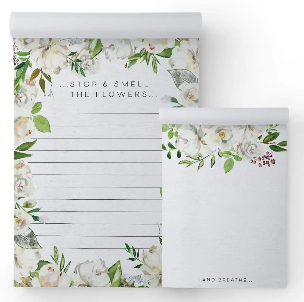 Gotcha Covered Notebooks Just Breathe Memo Pads: 2-Pack Notepads for Home and Office, 2 Assorted Designs, 50 Sheets Each, 4" x 5.5" | 5.5" x 8.5"