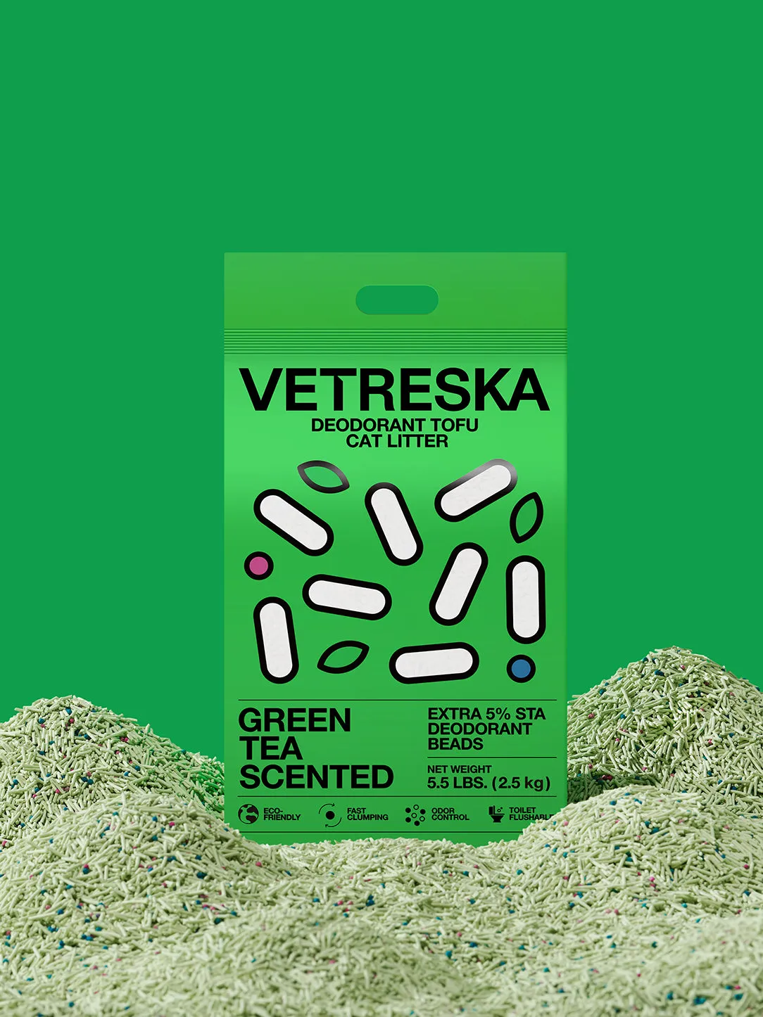 Green Tea Scented Deodorant Tofu Cat Litter*4 Value Packs
