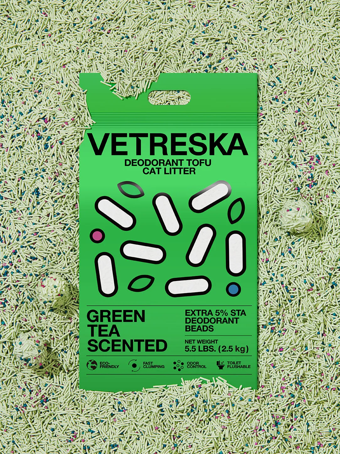 Green Tea Scented Deodorant Tofu Cat Litter*4 Value Packs