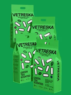 Green Tea Scented Deodorant Tofu Cat Litter*4 Value Packs