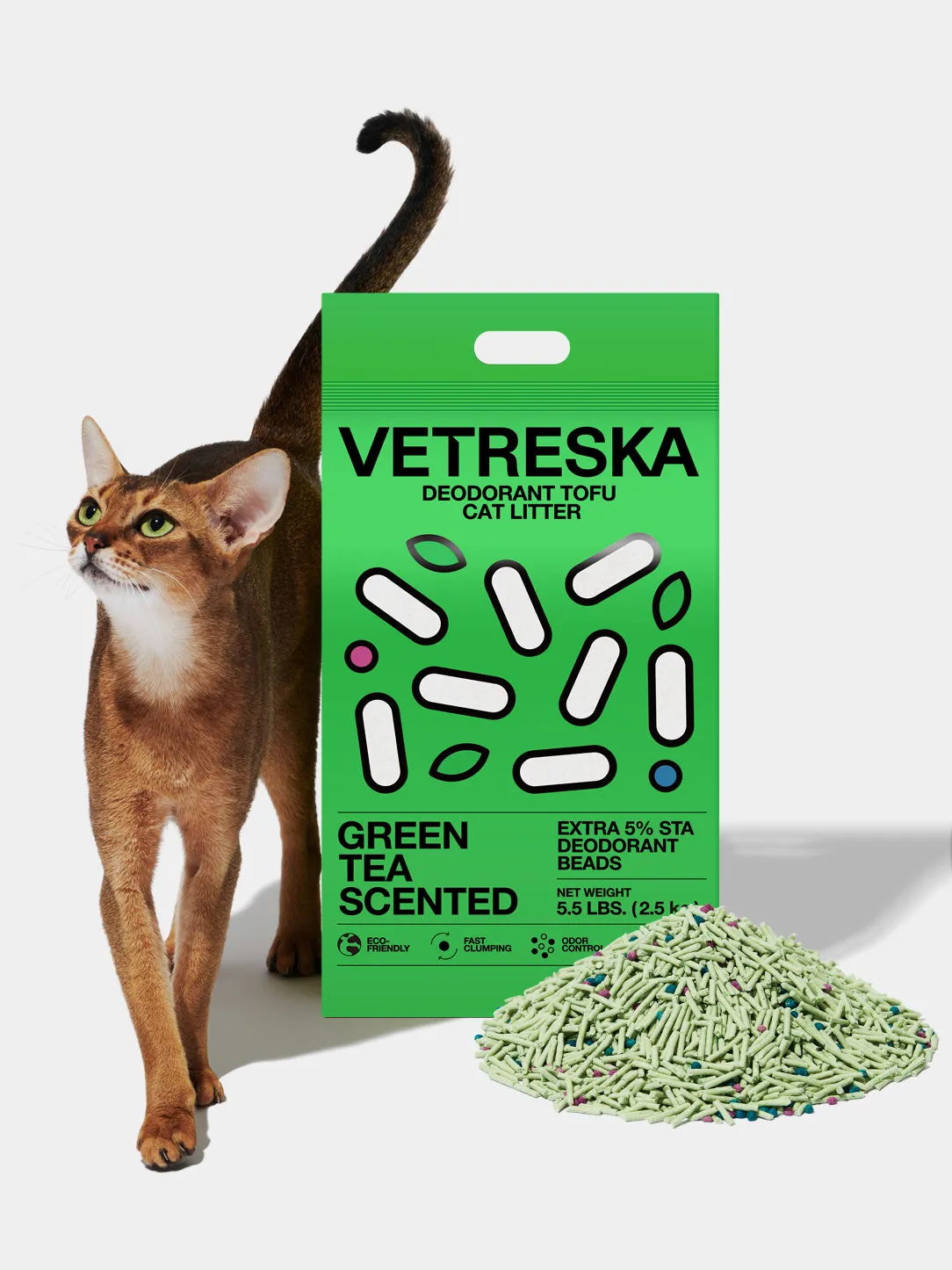 Green Tea Scented Deodorant Tofu Cat Litter*4 Value Packs