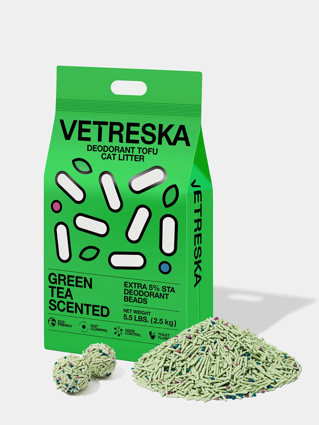 Green Tea Scented Deodorant Tofu Cat Litter*4 Value Packs