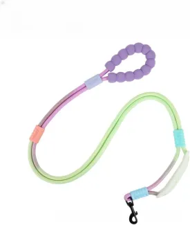 Hands Free Dog Leash Dual Handle, Wearable Leashes for Dog, Padded Waist Belts and Rotating Metal Clip, 5.5 FT for Small Medium Large Dogs (18  lbs) Walking Training Running (Purple Green)