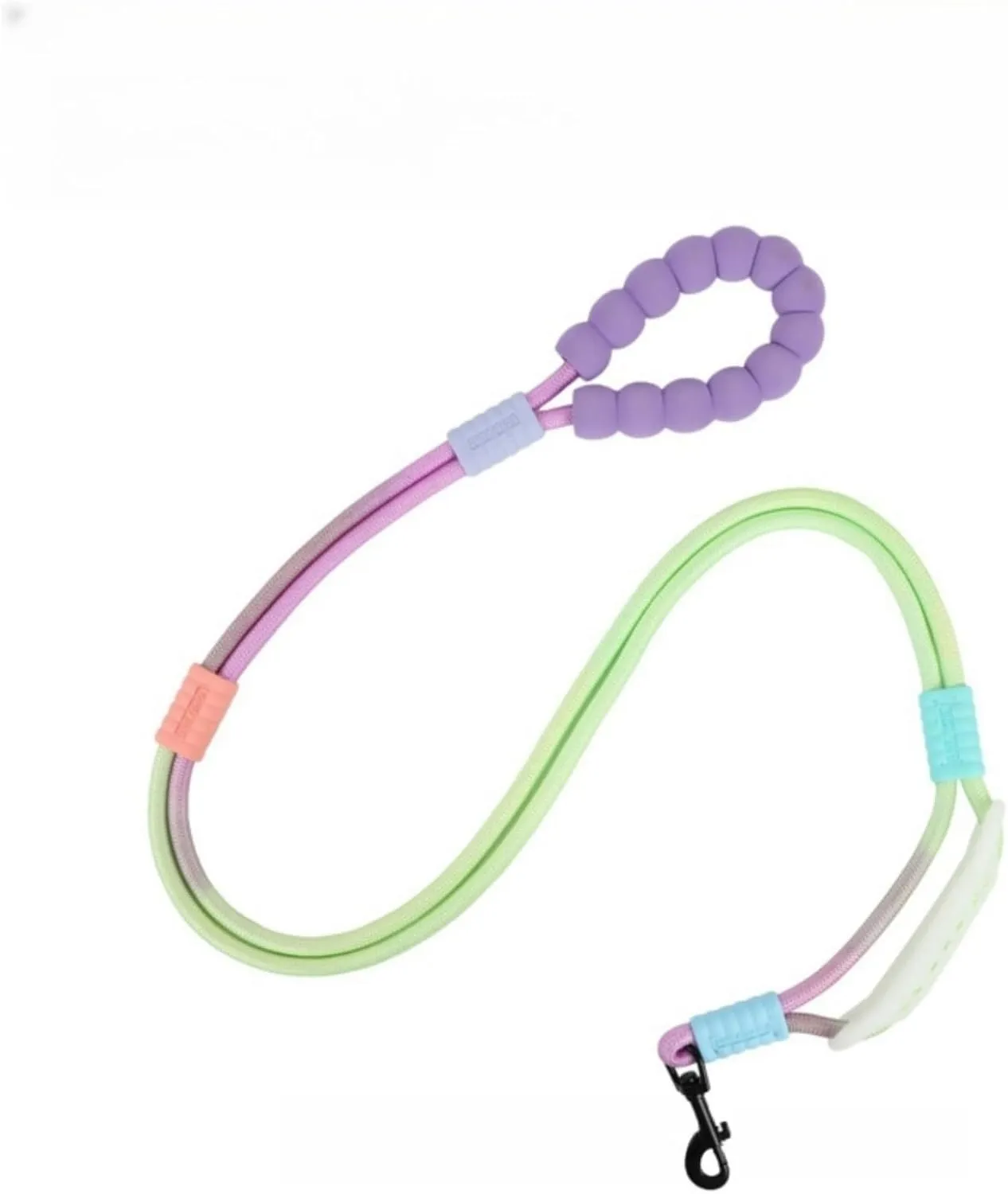 Hands Free Dog Leash Dual Handle, Wearable Leashes for Dog, Padded Waist Belts and Rotating Metal Clip, 5.5 FT for Small Medium Large Dogs (18  lbs) Walking Training Running (Purple Green)