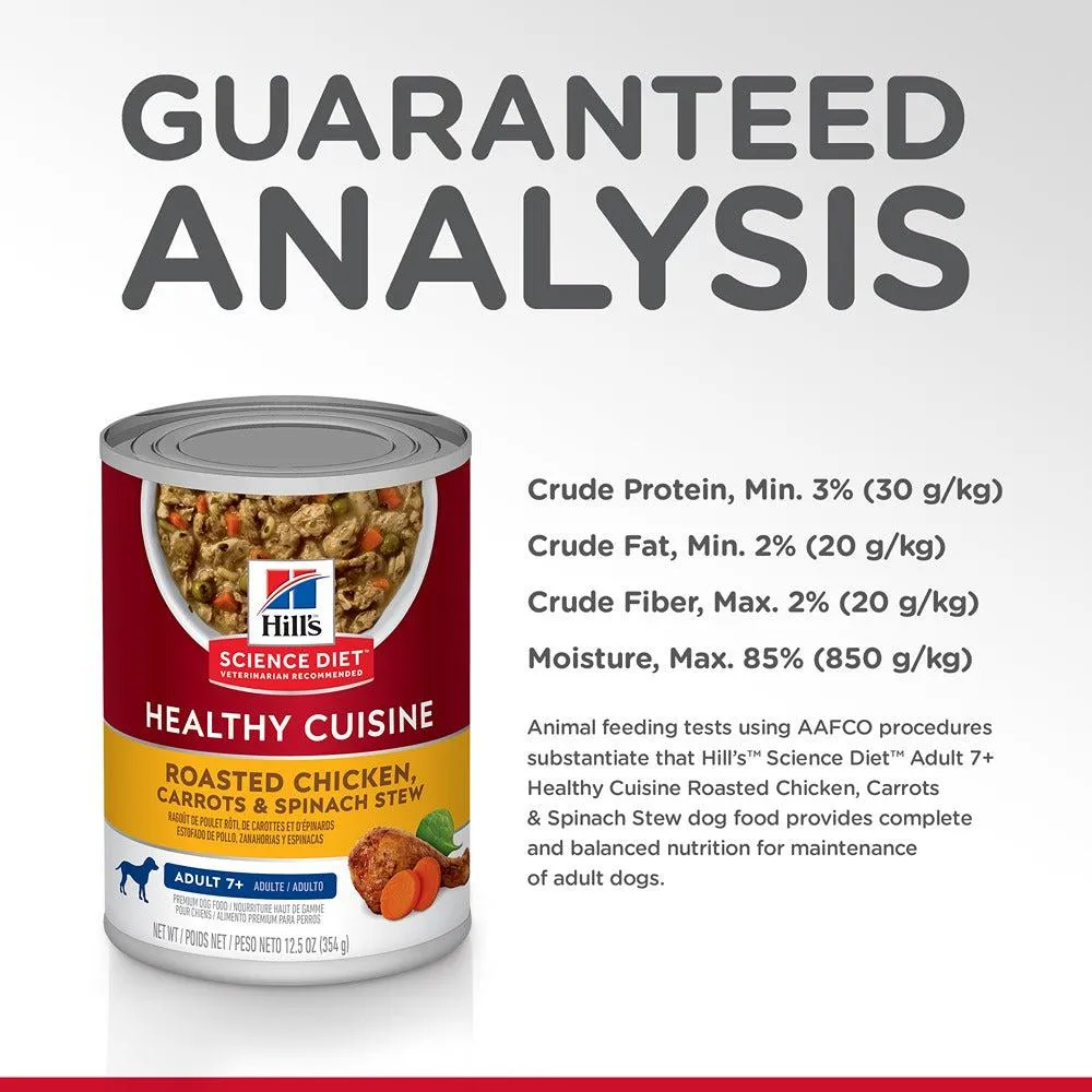 Hill's Science Diet Adult 7  Healthy Cuisine Chicken & Carrots Stew Canned Dog Food, 354g