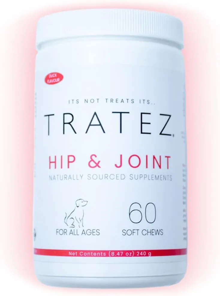 Hip and Joint Supplement for Dogs, 60 Duck Flavor Soft Chews with Glucosamine, Chondroitin, MSM and Green Lipped Mussel. Advanced Formula for Premium Mobility Support and Joint Health for Dogs