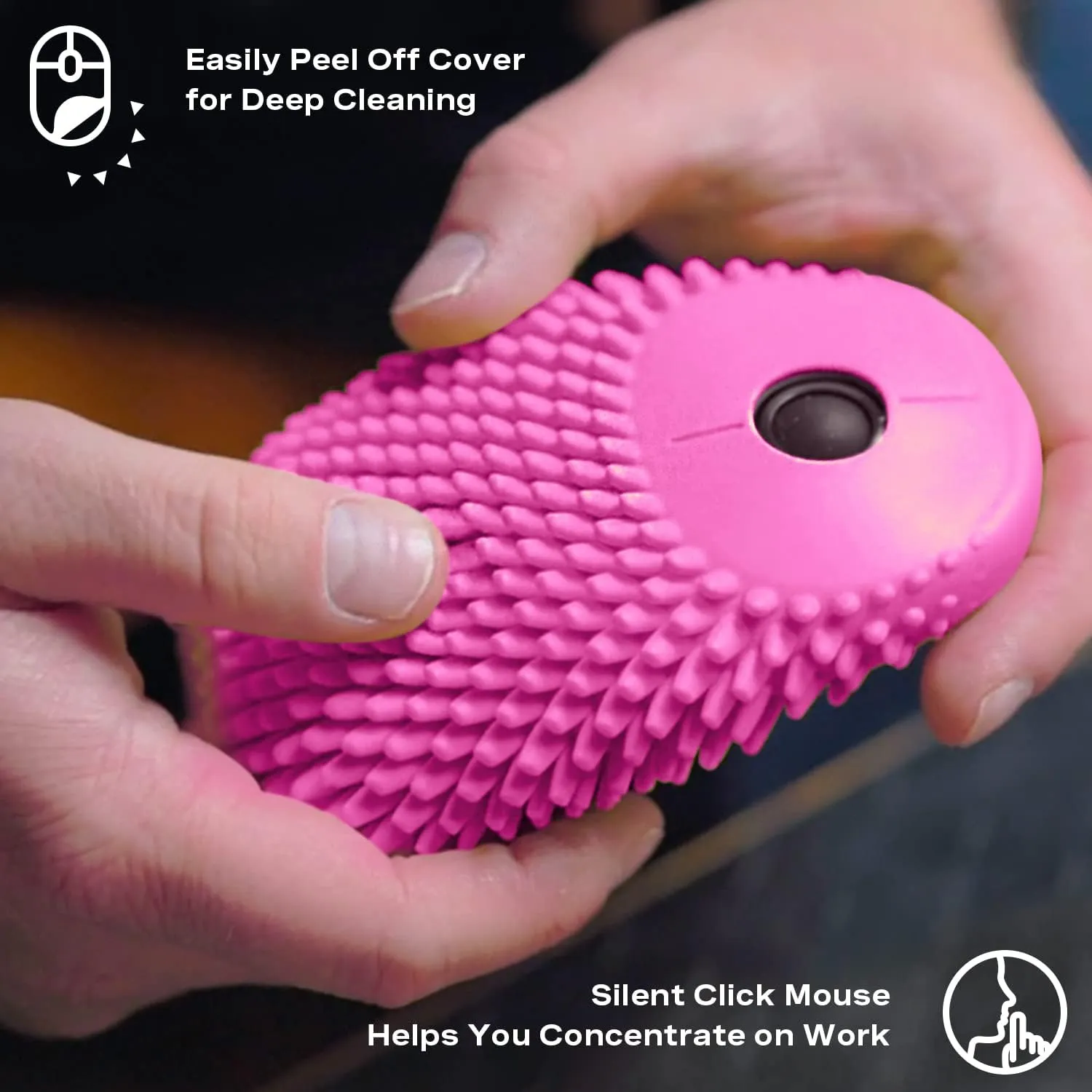 Hoglet Fidget Computer Mouse  Cute Wireless Design, Perfect Tactile Tool for Stress Relief and Focus. Combines Comfort and Functionality for a Unique and Engaging Experience.