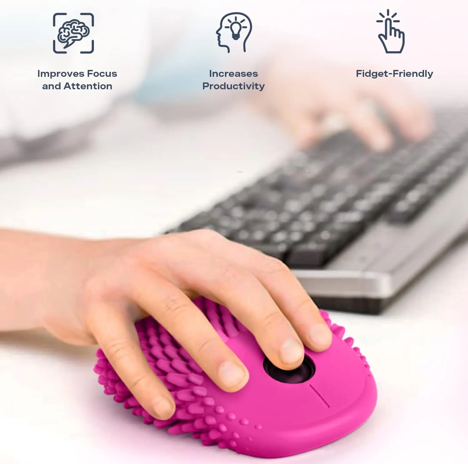 Hoglet Fidget Computer Mouse  Cute Wireless Design, Perfect Tactile Tool for Stress Relief and Focus. Combines Comfort and Functionality for a Unique and Engaging Experience.