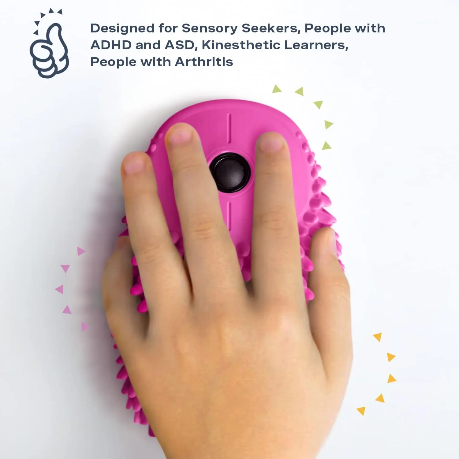 Hoglet Fidget Computer Mouse  Cute Wireless Design, Perfect Tactile Tool for Stress Relief and Focus. Combines Comfort and Functionality for a Unique and Engaging Experience.