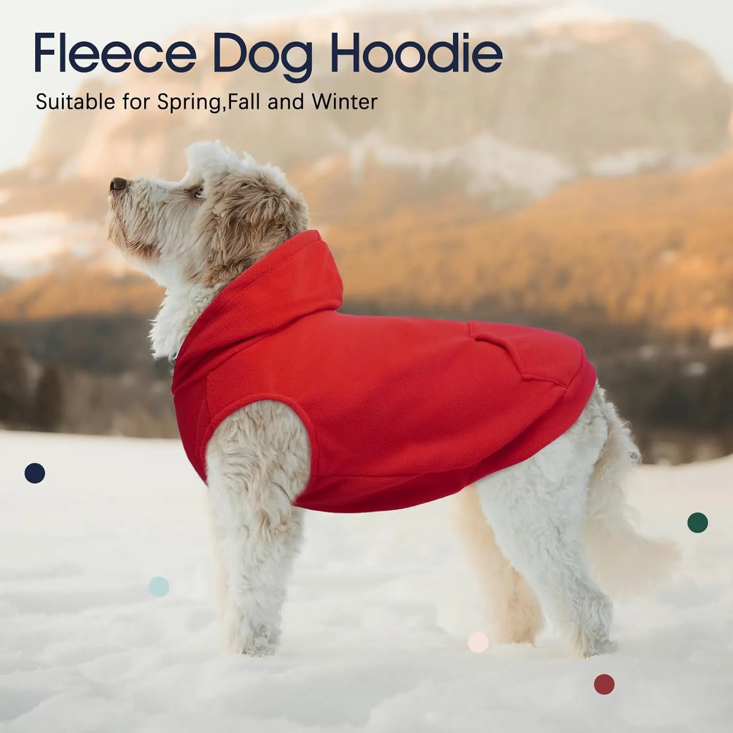 IECOii Warm Dog Hoodie for Large Dog,Dog Christmas Sweater Fleece Vest with Leash Hole,Cold Weather Hoodie for Dogs Girl Boy,Extra Large Dog Sweatshirt Dog Winter Coat for Doberman,Great Dane,Red,4XL