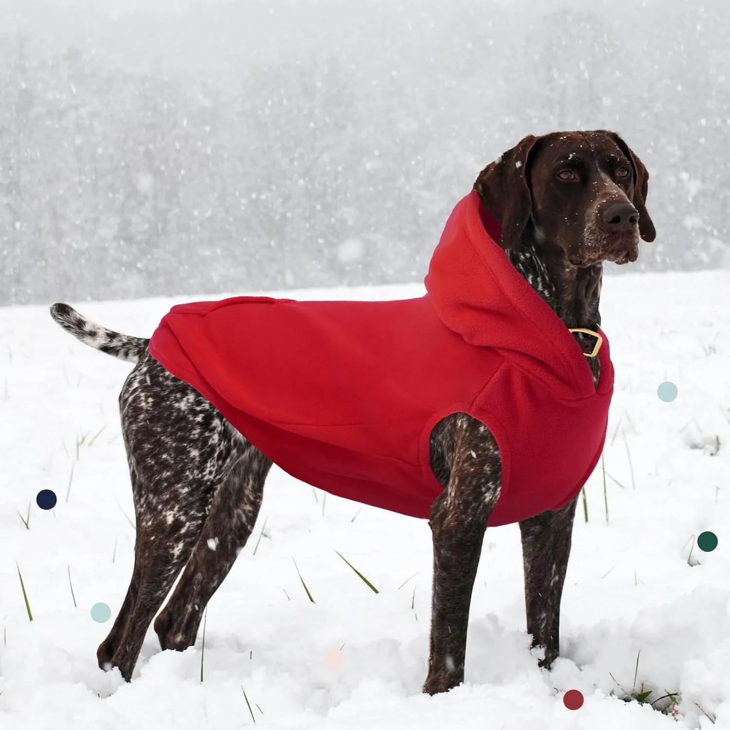 IECOii Warm Dog Hoodie for Large Dog,Dog Christmas Sweater Fleece Vest with Leash Hole,Cold Weather Hoodie for Dogs Girl Boy,Extra Large Dog Sweatshirt Dog Winter Coat for Doberman,Great Dane,Red,4XL