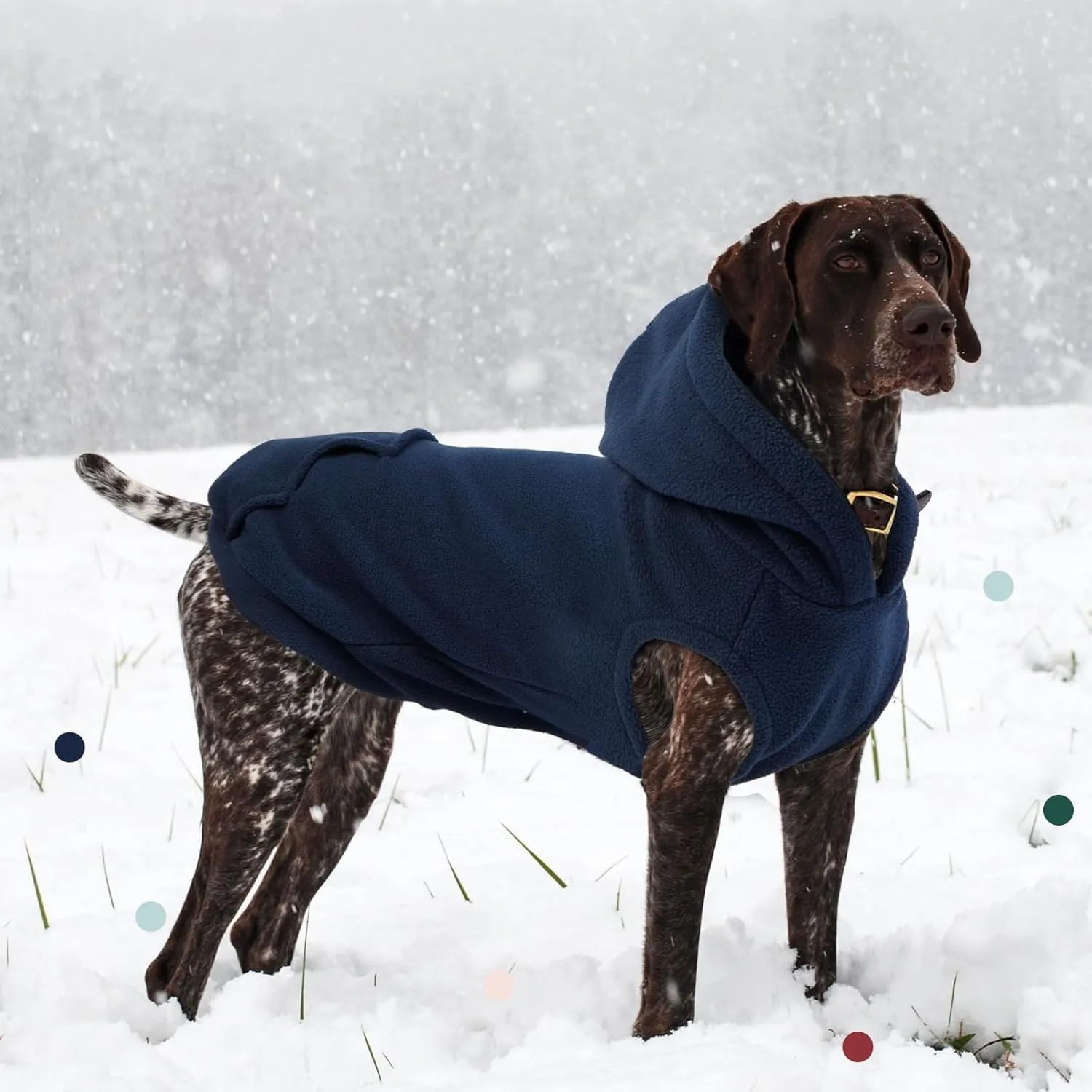 IECOii Warm Dog Hoodie for Large Dogs,Dog Hoodie Fleece Vest with Leash Hole and Pocket,Cold Weather Hoodie for Dog Girl Boy,Extra Large Dog Sweatshirt Dog Winter Coat for Doberman,Great Dane,Blue,4XL