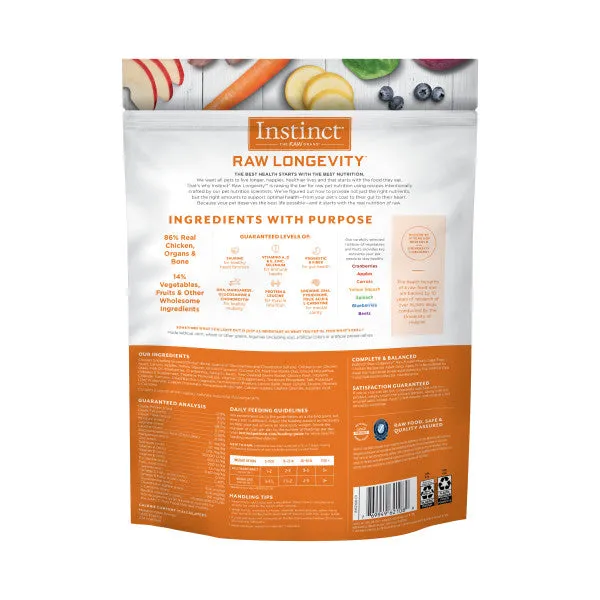 Instinct Raw Longevity Senior Frozen Chicken Bites Dog Food, 4-lb Bag