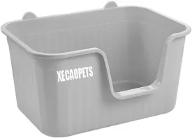 Large Cat Litter Box 20" L x 16" W x 12" H Jumbo Cat Litter Box for Multi Cat Households, High Sided Litter Box& Top Entry,Anti-Splashing Kitty Litter Box Easy Cleaning.Gray