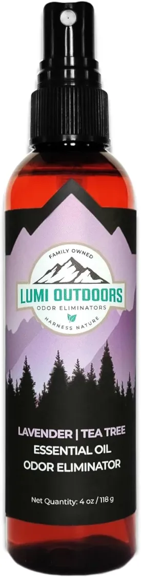 Lumi Outdoors Natural Shoe Deodorizer Spray & Odor Eliminator - Lavender Tea Tree Essential Oil Odor Eater