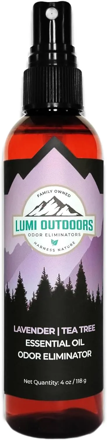 Lumi Outdoors Natural Shoe Deodorizer Spray & Odor Eliminator - Lavender Tea Tree Essential Oil Odor Eater